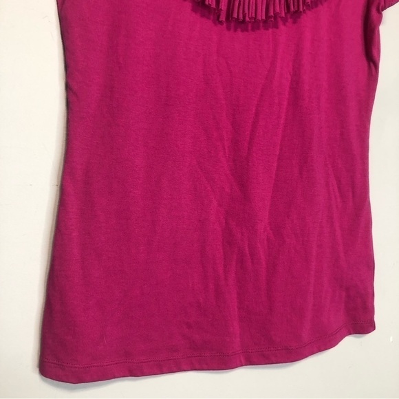 Ariat Senorita Fringe Top Bright Pink Short Sleeve Tee, size S - Picture 4 of 9
